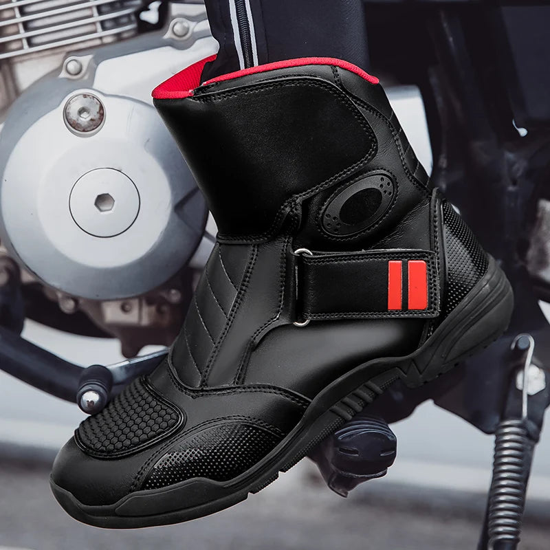 Men's Motorcycle Boots Outdoor Waterproof Motos Cycling Protective Shoes Motocross Off-Road Racing Boots Motorcycle Accessories