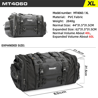 Rhinowalk Travel Luggage Bag - additional shot showing motorcycle luggage bag features and details