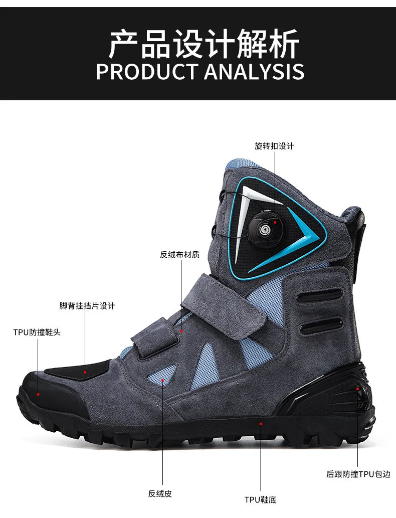 Hendersonshop Motorcycle Boots 2024 New Men Women Motorbike Riding Shoes Breathable