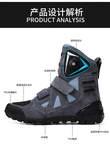 Hendersonshop Motorcycle Boots 2024 New Men Women Motorbike Riding Shoes Breathable