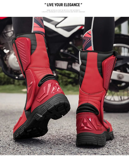 Motocross Dirt Bike Boots Off-Road Motorcycle Riding Shoe TPU Protection Ankle Support Anti-Slip Sole Adventure Enduro Boots Men