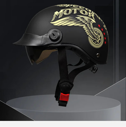 Vintage Half Face Helmet | DOT Certified - View 10 | Henderson Shop