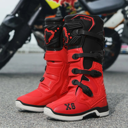Motorcycle Boot Men Women Riding Mid-Calf Ankle Protective Shoes Moto Motorbike Equipment Racing Long Motorcycle Boots Men