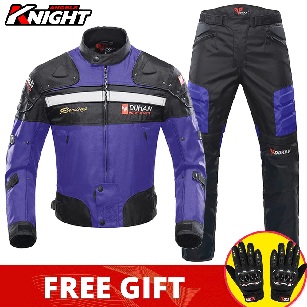 Hendersonshop DUHAN Motorcycle Jacket Pants Suit Waterproof Racing Jacket Protective Motocross