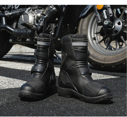 Men Motocross Boots Adventure Low Boots for ADV Riders Sport Touring  Motorcycle Boots Waterproof Riding Shoes Moto Riding Gear