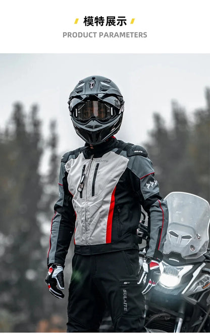 Helmets - Waterproof Men Motorcycle Jackets Windproof Motorcycle Rally Clothes Detachable Warm