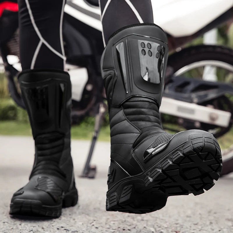 Motocross Dirt Bike Boots Off-Road Motorcycle Riding Shoe TPU Protection Ankle Support Anti-Slip Sole Adventure Enduro Boots Men