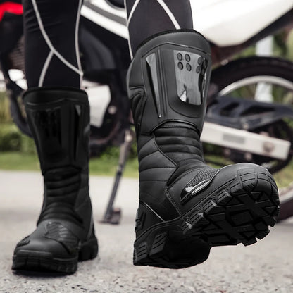 Motocross Dirt Bike Boots Off-Road Motorcycle Riding Shoe TPU Protection Ankle Support Anti-Slip Sole Adventure Enduro Boots Men