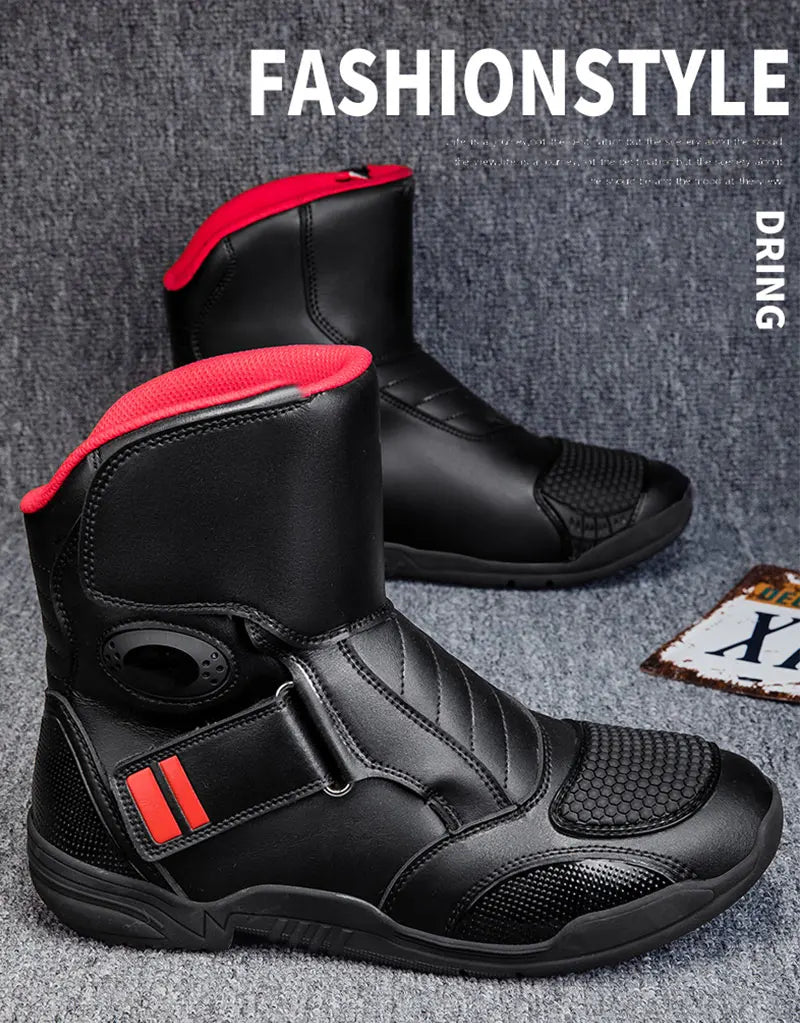 Men's Motorcycle Boots Outdoor Waterproof Motos Cycling Protective Shoes Motocross Off-Road Racing Boots Motorcycle Accessories