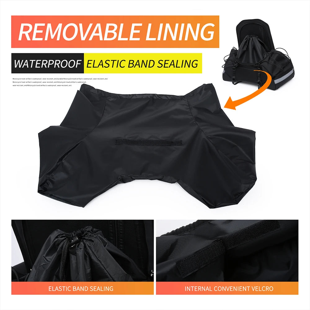 Universal Scooter Back Seat Bag Waterproof Motorcycle Tail Bag Motorbike Travel Cycling Riding Sport Luggage Pack
