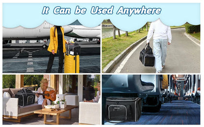 Petskd Top-Expandable Pet Carrier Major USA Airlines Approved Soft Small Dog Cat Carrier with Safety Zipper and AntiScratch Mesh