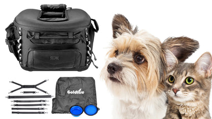 Motorcycle WaterproofLuggage 44L Pet Dog Cat Bag Touring Rear Bags Fits Luggage Rack/Passenger Seat with Sissy Bar Straps