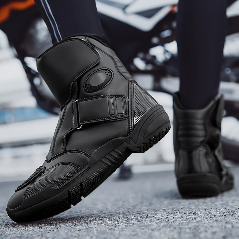 Men's Motorcycle Boots Outdoor Waterproof Motos Cycling Protective Shoes Motocross Off-Road Racing Boots Motorcycle Accessories