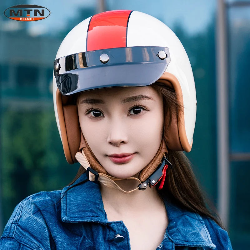 Vintage Half Face Helmet | DOT Certified & Leather - View 8 | Henderson Shop
