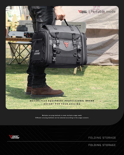 Motorcycle Waterproof Motorcycle Rear Seat Bag 35-50L Helmet Bag High Capacity Motor Tail SaddleBag Rider Backpack