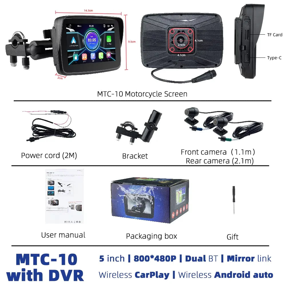 EKIY 5.0" Motorcycle GPS Navigator | CarPlay & Android Auto - View 34 | Henderson Shop