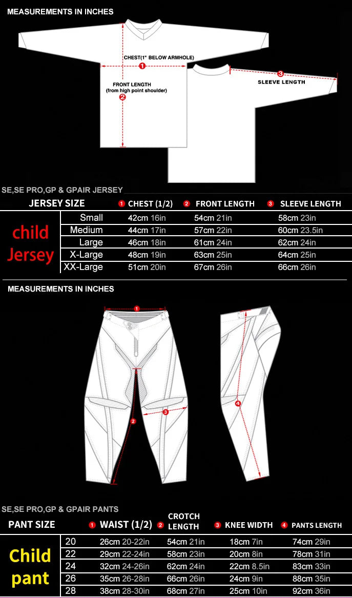 motocross child set MX Jersey and Pants kids children Set Dirt Bike MTB DH UT... | Henderson Shop