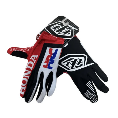 For HONDA HRC Motocross MTB MX Red Mesh Gloves Dirt Bike Riding Motorcycle Motorbike Riding Touring Breathable Touchscreen