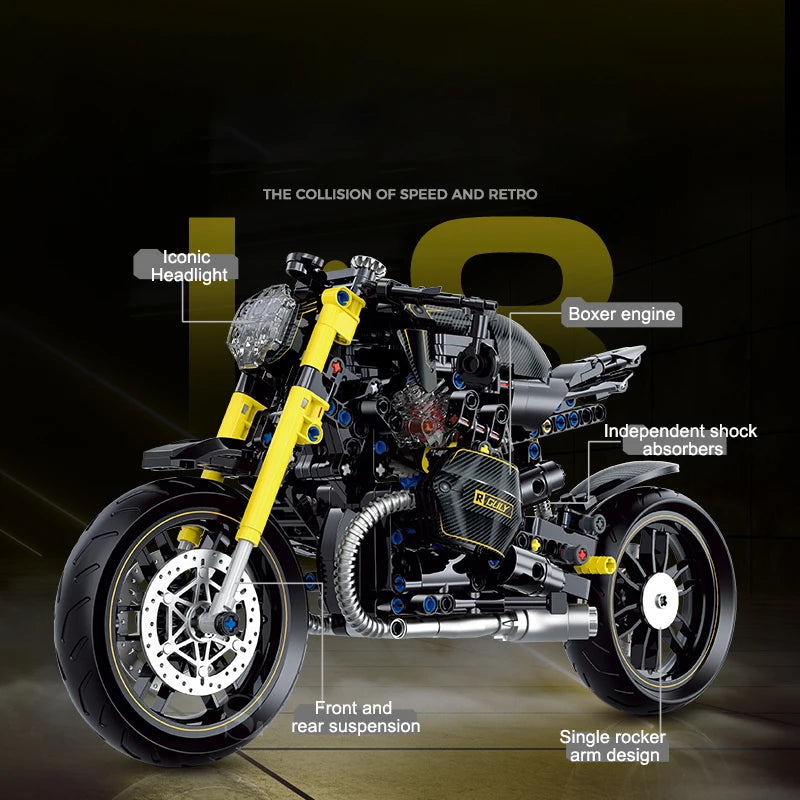 500+pcs 1:8 technology motorcycle block model;highly simulate the original ca... | Henderson Shop