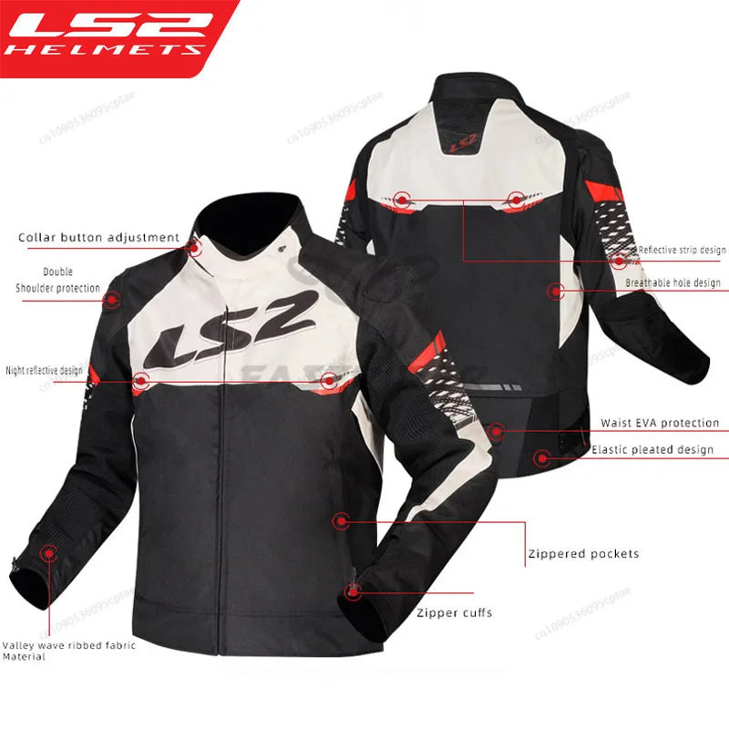 Hendersonshop LS2 Original APEX Motorcycle Jacket Autumn Winter Waterproof Windproof Warm