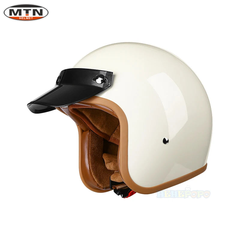 Vintage Half Face Helmet | DOT Certified & Leather - Image 21
