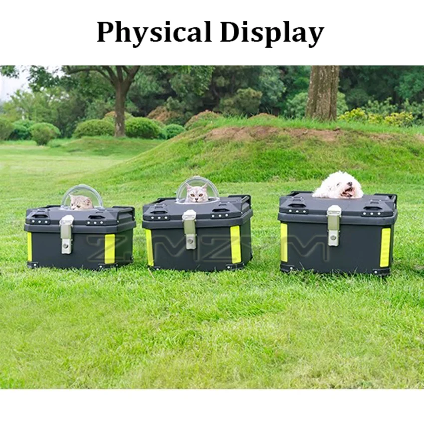 Motorcycle Pet Trunk Breathable Pet Box 36L/ 45L/ 57L Electric Vehicle Tail Box Universal Storage Top Case with Reflective Strip