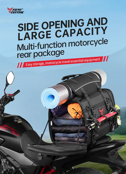 Motorcycle Waterproof Motorcycle Rear Seat Bag 35-50L Helmet Bag High Capacity Motor Tail SaddleBag Rider Backpack