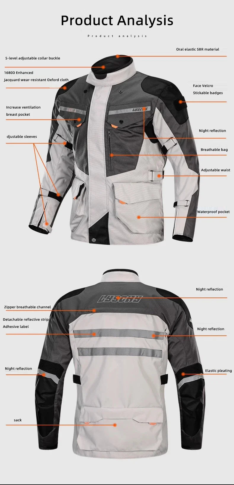 Hendersonshop LYSCHY Motocross Jacket Pants Autumn Winter Waterproof Warm Motorcycle Riding