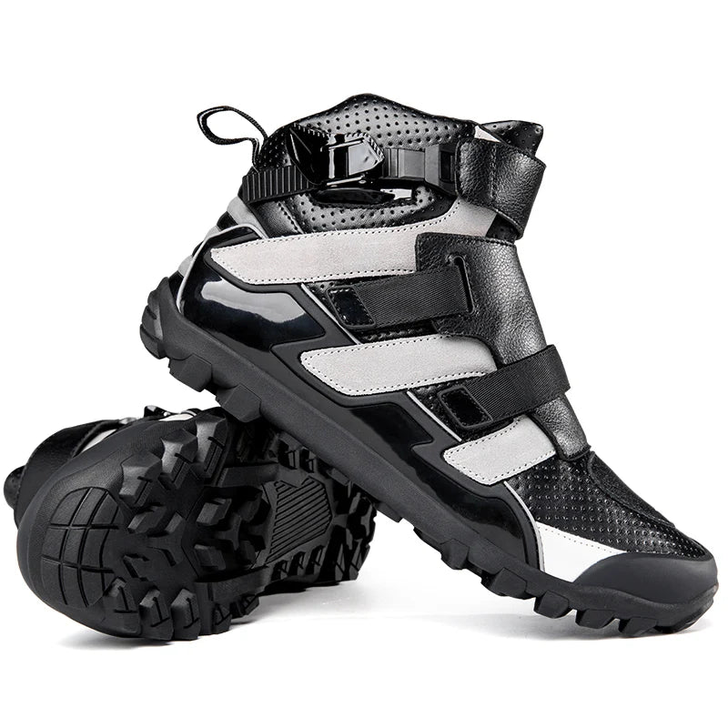 Hendersonshop Motorcycle boots Casual men's motorcycle shoes Motorcycle riding shoes Leather