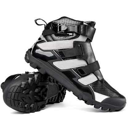 Hendersonshop Motorcycle boots Casual men's motorcycle shoes Motorcycle riding shoes Leather