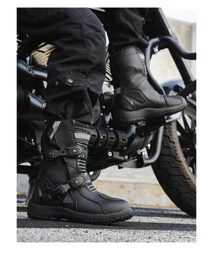 Men Motocross Boots Adventure Low Boots for ADV Riders Sport Touring  Motorcycle Boots Waterproof Riding Shoes Moto Riding Gear