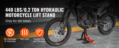 SucceBuy Motorcycle Jack Lift Stand 440lb Dirt Bike Lift Stand Hydraulic Lift Operation Adjustable Height Hoist Table for Repair