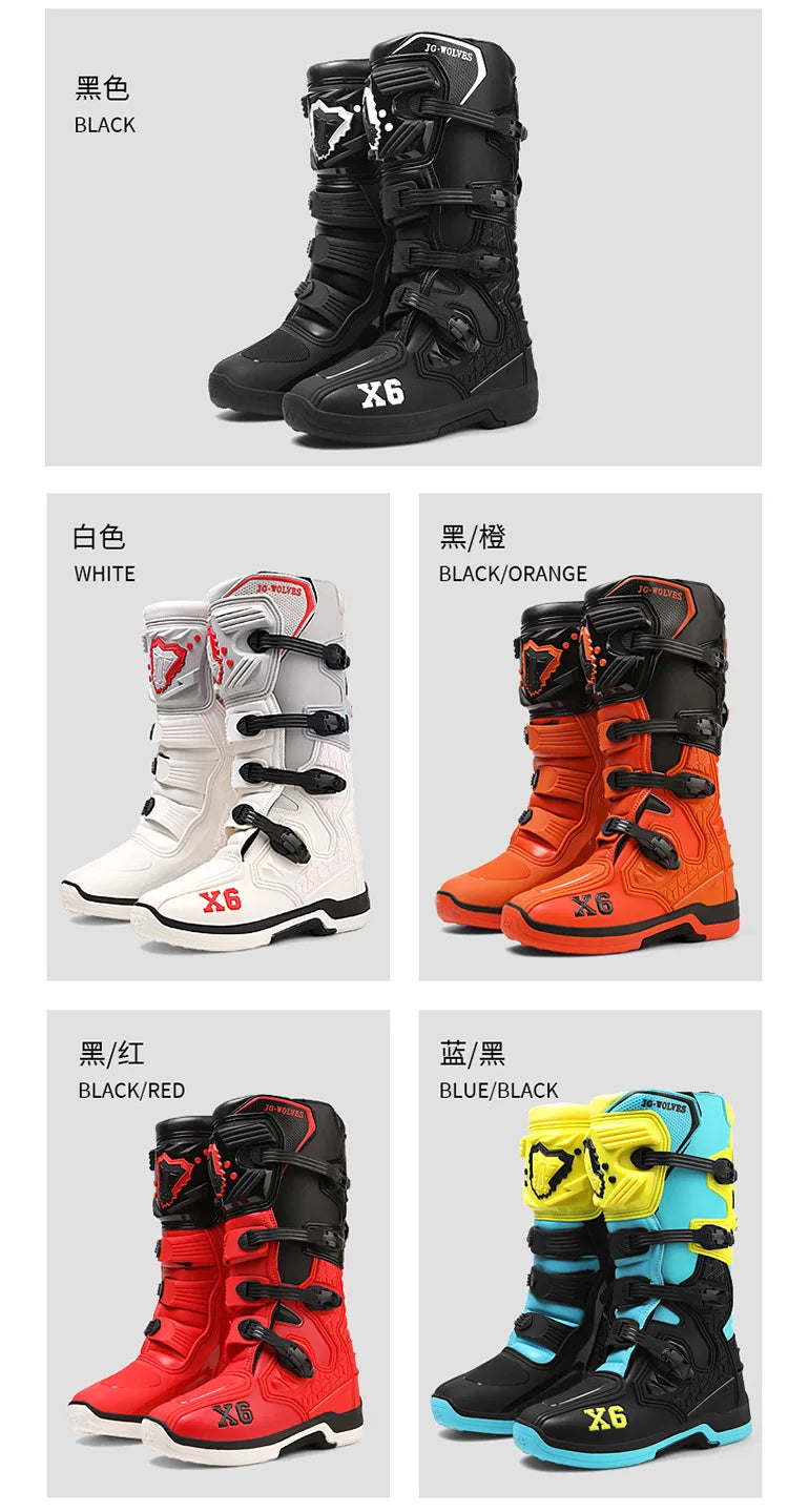 Motorcycle Boot Men Women Riding Mid-Calf Ankle Protective Shoes Moto Motorbike Equipment Racing Long Motorcycle Boots Men