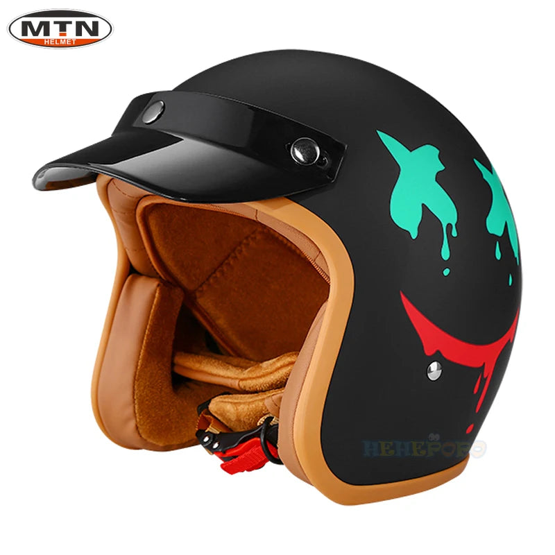Vintage Half Face Helmet | DOT Certified & Leather - Image 19