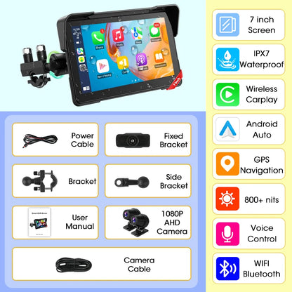 7" Motorcycle GPS Navigator | CarPlay & Android Auto - View 36 | Henderson Shop