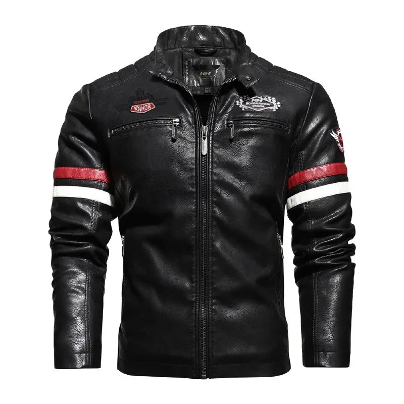 Motorcycle Jacket Leather Men's Brand Moto Leather Jacket Coat Men Handsome W... | Henderson Shop
