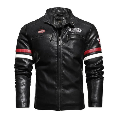 Motorcycle Jacket Leather Men's Brand Moto Leather Jacket Coat Men Handsome W... | Henderson Shop