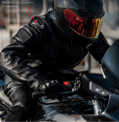 Leather Motorcycle Jacket Men's Chaqueta Moto Waterproof Moto Suit Motorbike ... | Henderson Shop