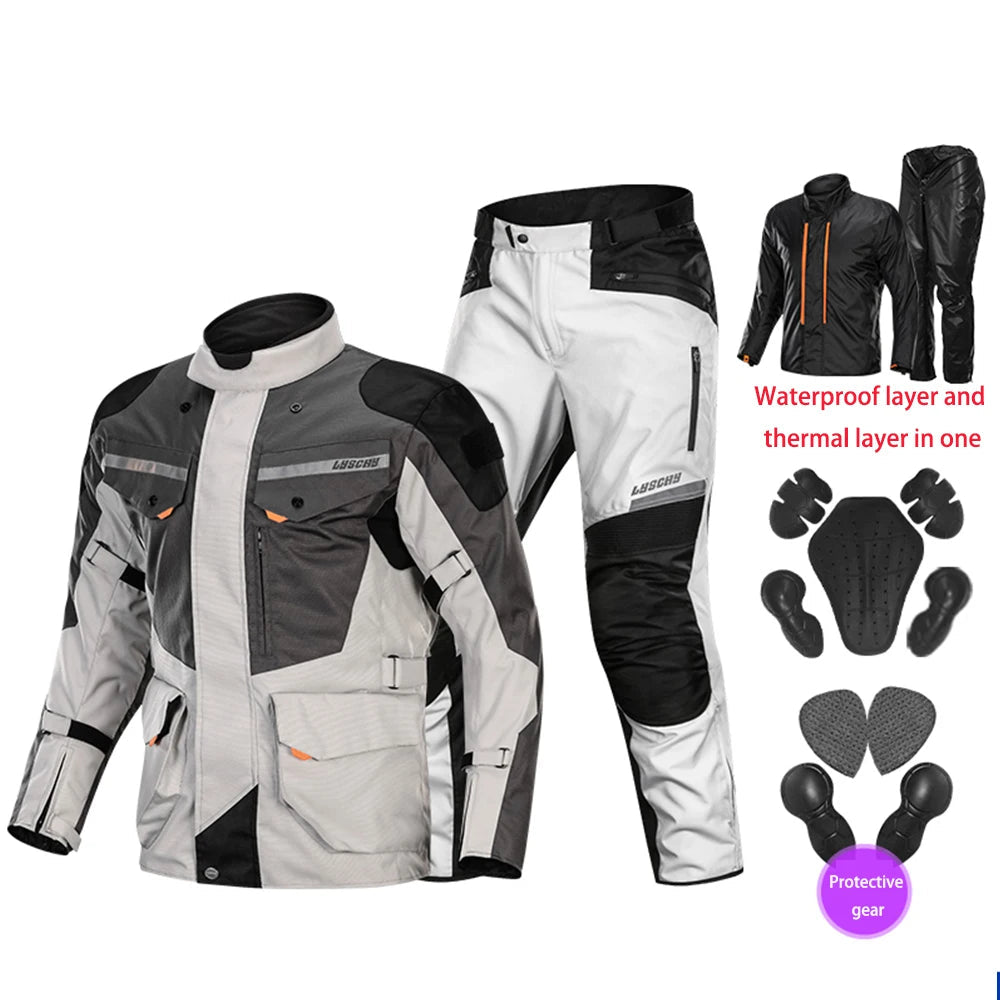 Motorcycle Jacket Pants Suit Waterproof Men Motorbike Riding Moto Jacket Prot... | Henderson Shop