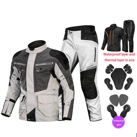 Motorcycle Jacket Pants Suit Waterproof Men Motorbike Riding Moto Jacket Prot... | Henderson Shop