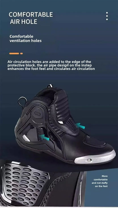 BENKIA Motorcycle Boots Men Professional Track Riding Botas