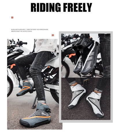 Hendersonshop Motorcycle boots Casual men's motorcycle shoes Motorcycle riding shoes Leather