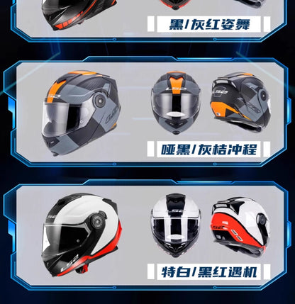 Hendersonshop Original LS2 FF345 Motorcycle Helmet Flip Up Full Face Casque