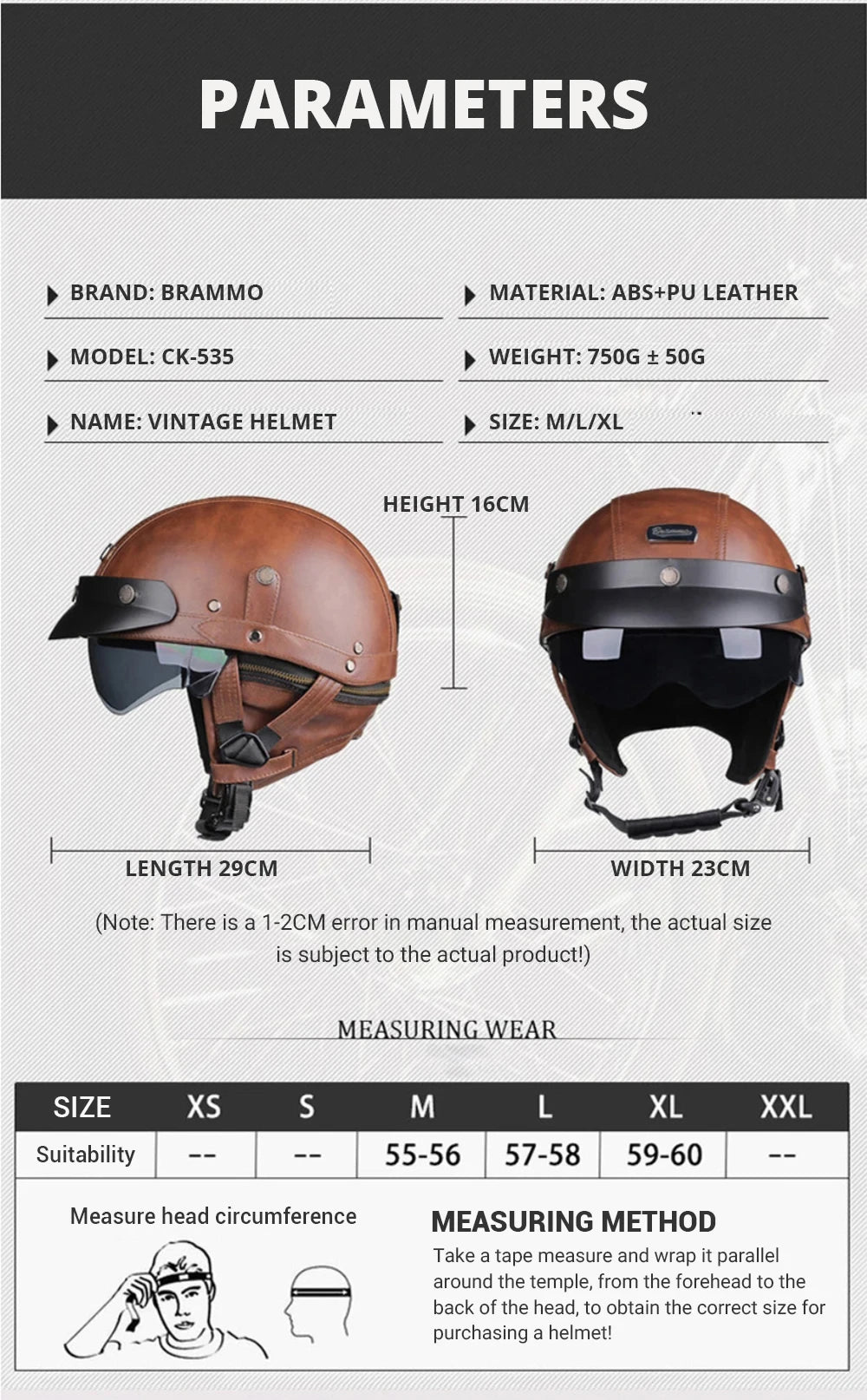 Vintage Half Face Helmet | Leather - Image 11