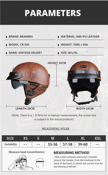 Vintage Half Face Helmet | Leather - Image 11