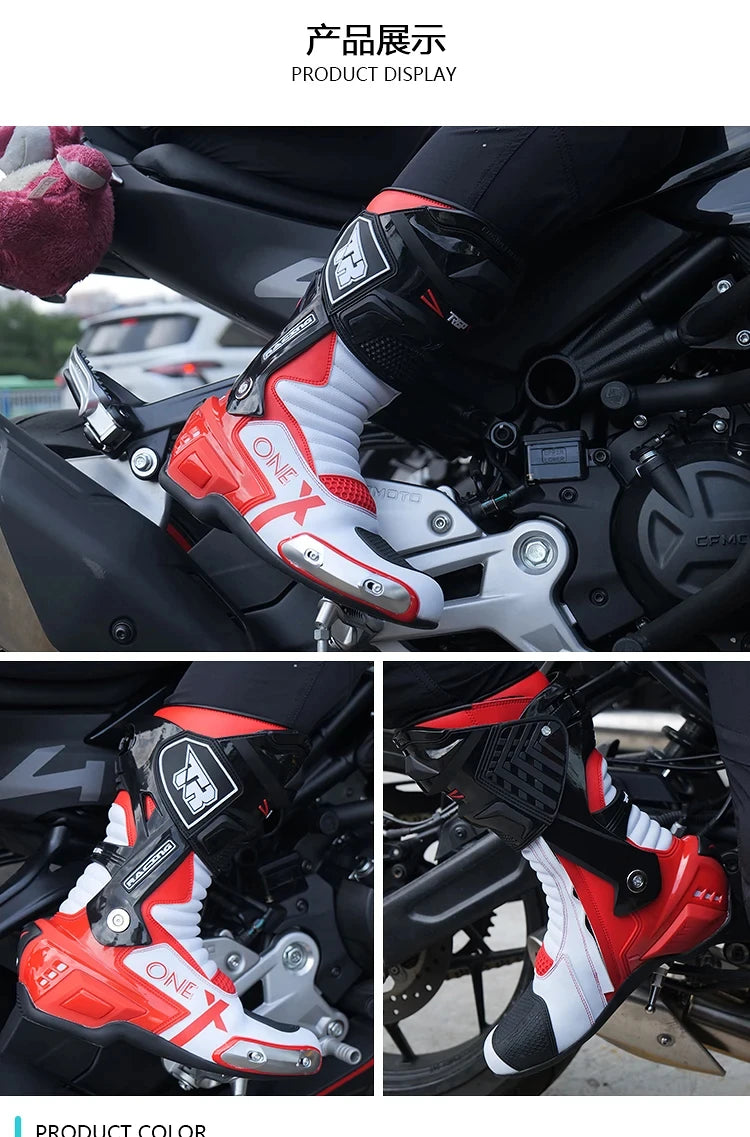 Motorcycle Boots Men Motorcycle Riding Shoes Crashproof Motorbike Shoes Consolidate Stability Knight Shoes