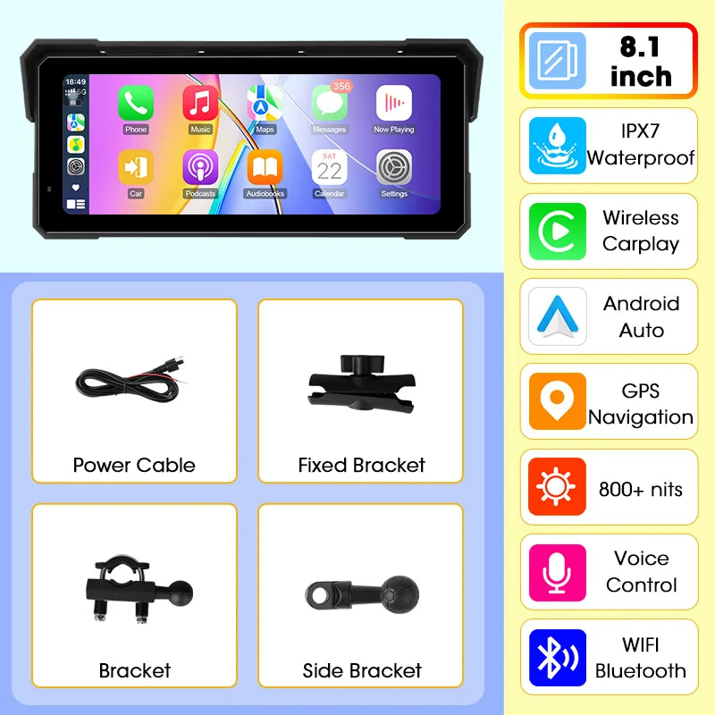 Jansite Motorcycle GPS Navigator | Waterproof & CarPlay - View 22 | Henderson Shop