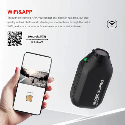 Drift Ghost XL Pro 4K HD Sports Action Camera WiFi IPX7 Waterproof Rotatable Lens Dashcam Mode  EIS Bicycle Helmet Motorcycles