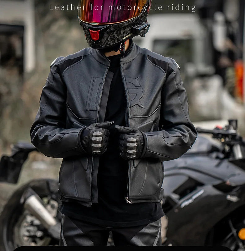 Leather Motorcycle Jacket Men's Chaqueta Moto Waterproof Moto Suit Motorbike ... | Henderson Shop