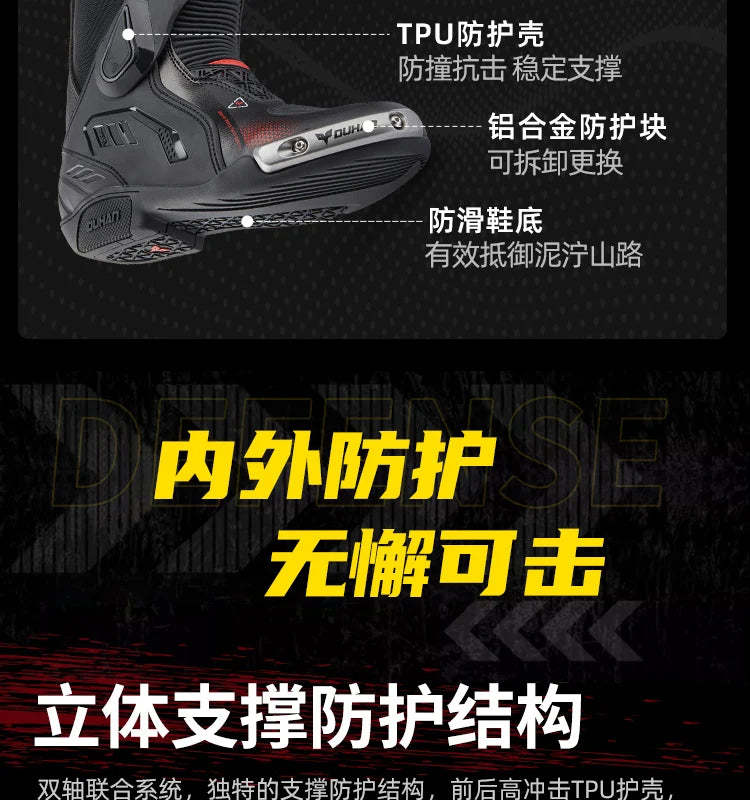 DUHAN New Motorcycle Boots Wear Resistant And Anti Fall Motorcycle Riding Boots Men Motocross Racing Boots